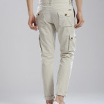 Men Cream  Slim Fit Cargos