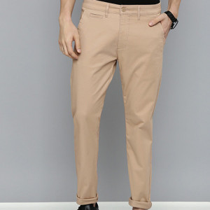 Men Beige Slim Fit Chinos Trousers